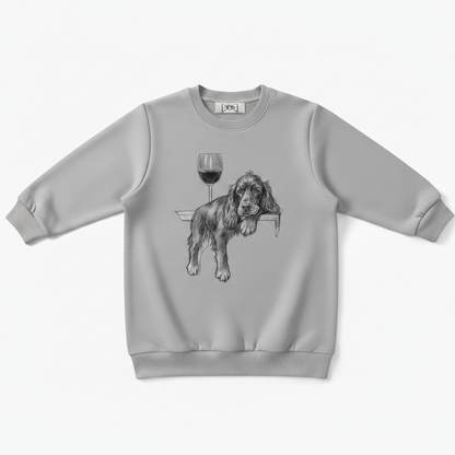 Cocker Spaniel Red Wine Sketch Crewneck C1108