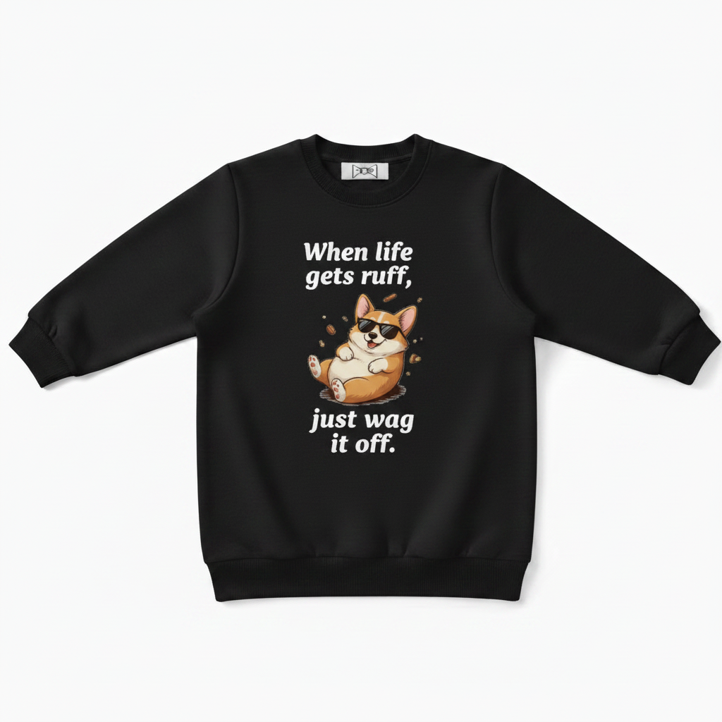 When Life Gets Ruff Just Wag Corgi Crewneck C1109