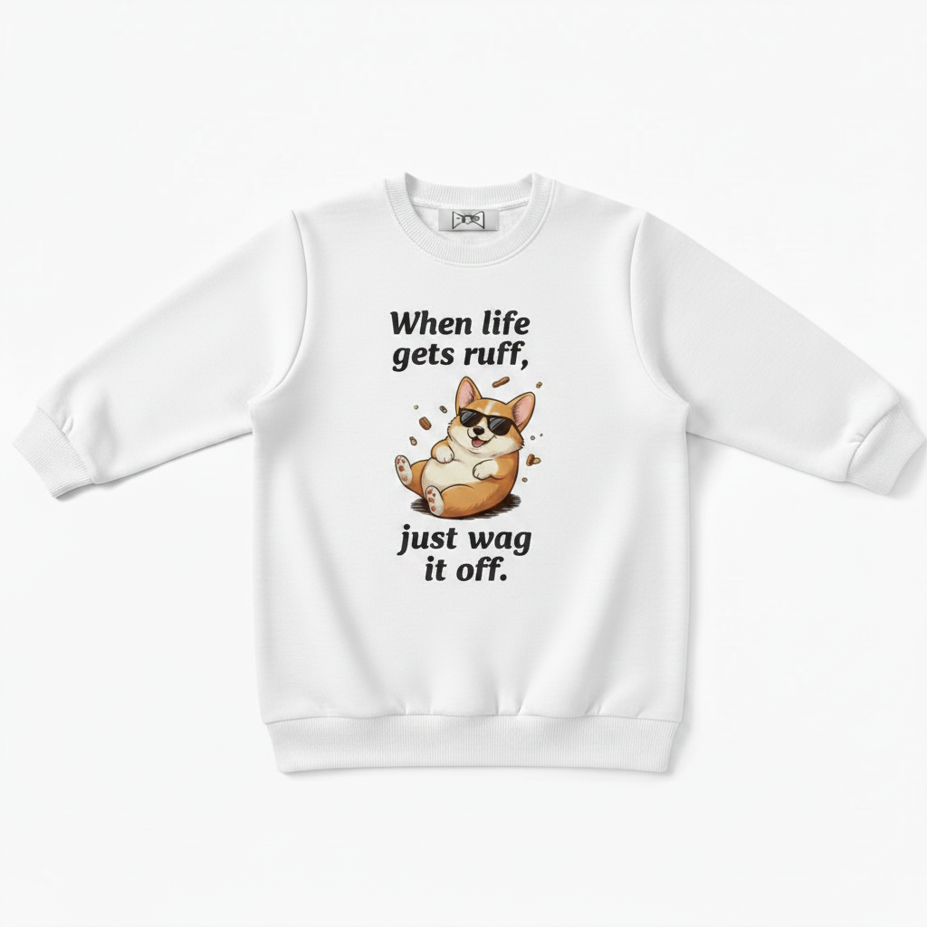 When Life Gets Ruff Just Wag Corgi Crewneck C1109