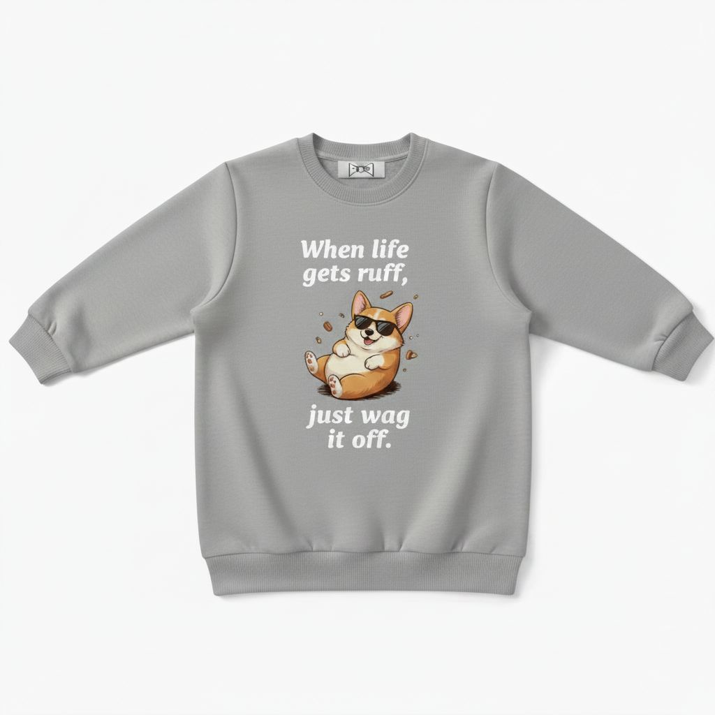 When Life Gets Ruff Just Wag Corgi Crewneck C1109
