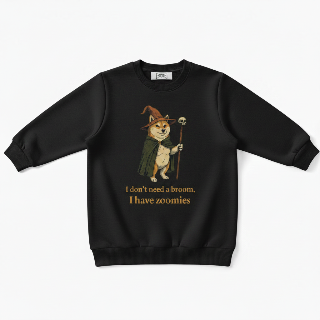I Have Zoomies Shiba Wizard Graphic Crewneck C1110