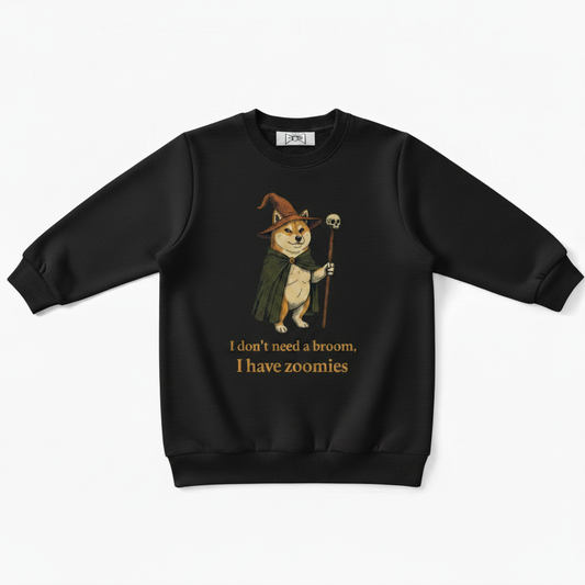I Have Zoomies Shiba Wizard Graphic Crewneck C1110