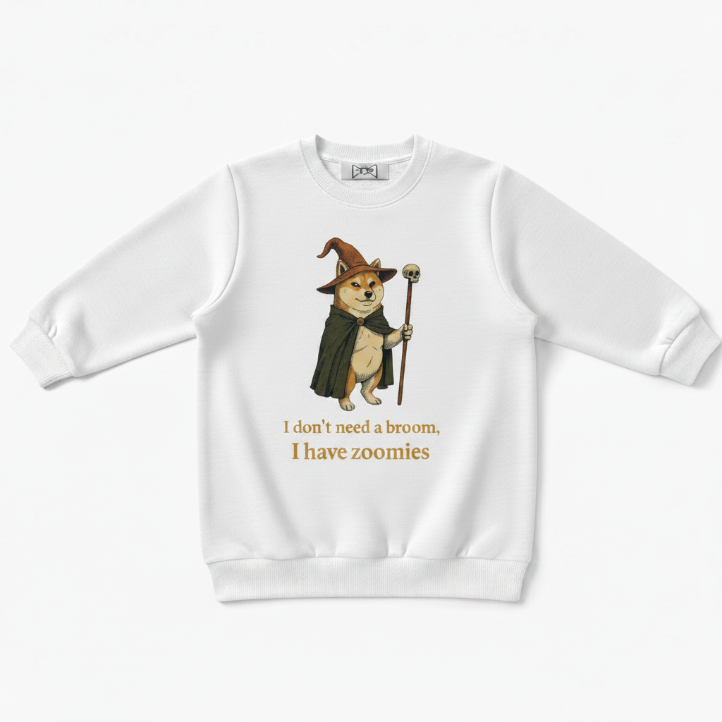I Have Zoomies Shiba Wizard Graphic Crewneck C1110