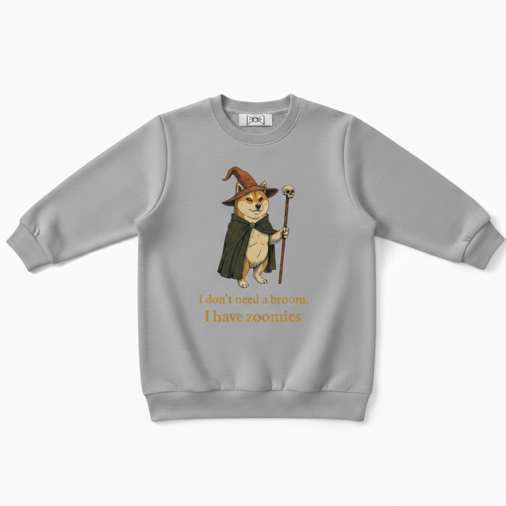 I Have Zoomies Shiba Wizard Graphic Crewneck C1110