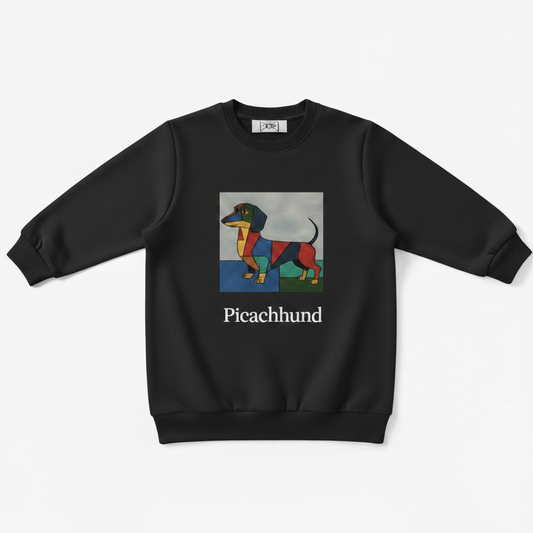 Picachhund Cubist Dachshund Art Crewneck C1111