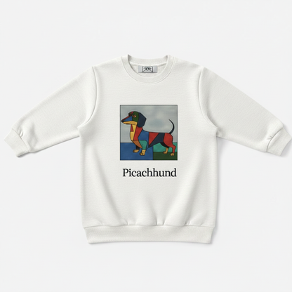Picachhund Cubist Dachshund Art Crewneck C1111