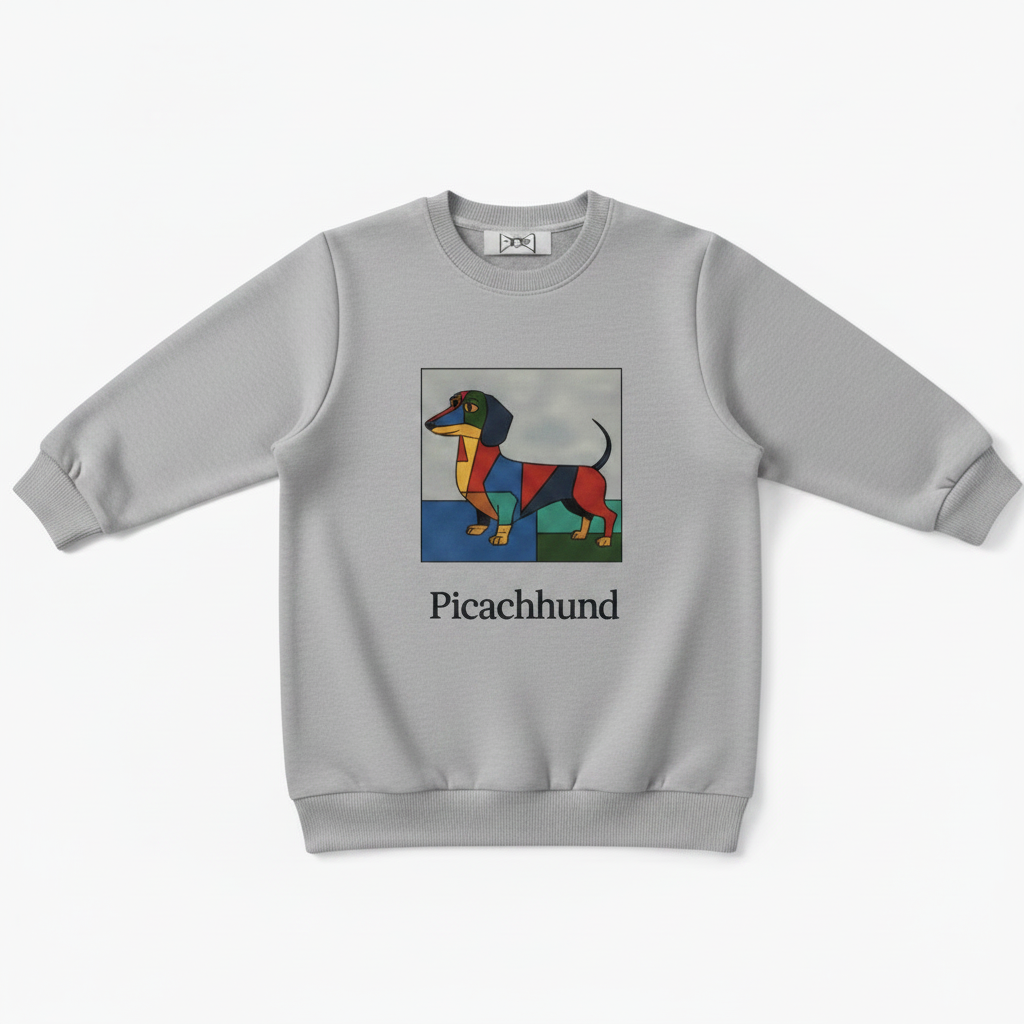 Picachhund Cubist Dachshund Art Crewneck C1111