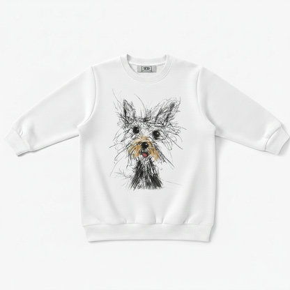Schnauzer Chalk Sketch Portrait Graphic Crewneck C1112
