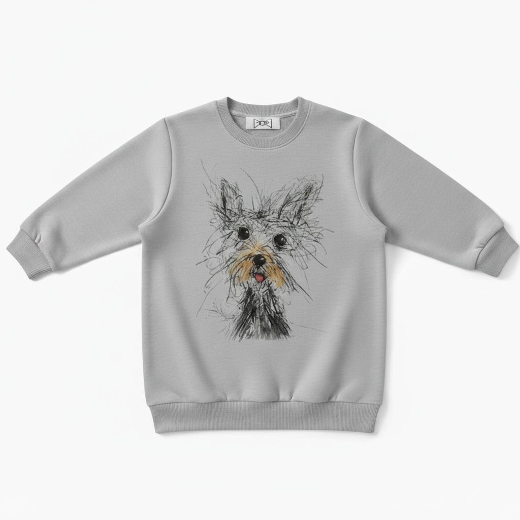 Schnauzer Chalk Sketch Portrait Graphic Crewneck C1112
