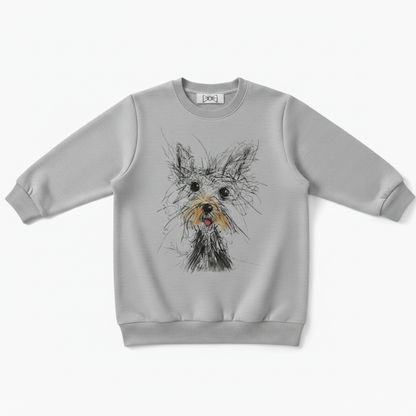 Schnauzer Chalk Sketch Portrait Graphic Crewneck C1112