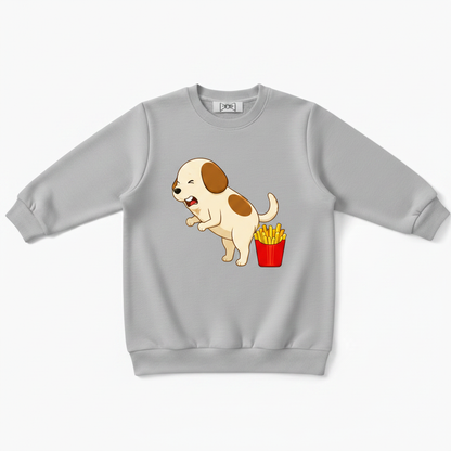 Excited Puppy French Fries Funny Crewneck C1122