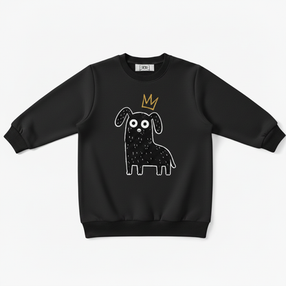King Dog Crown Doodle Art Crewneck C1123