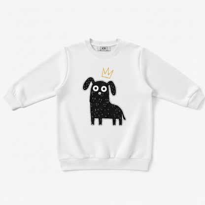 King Dog Crown Doodle Art Crewneck C1123