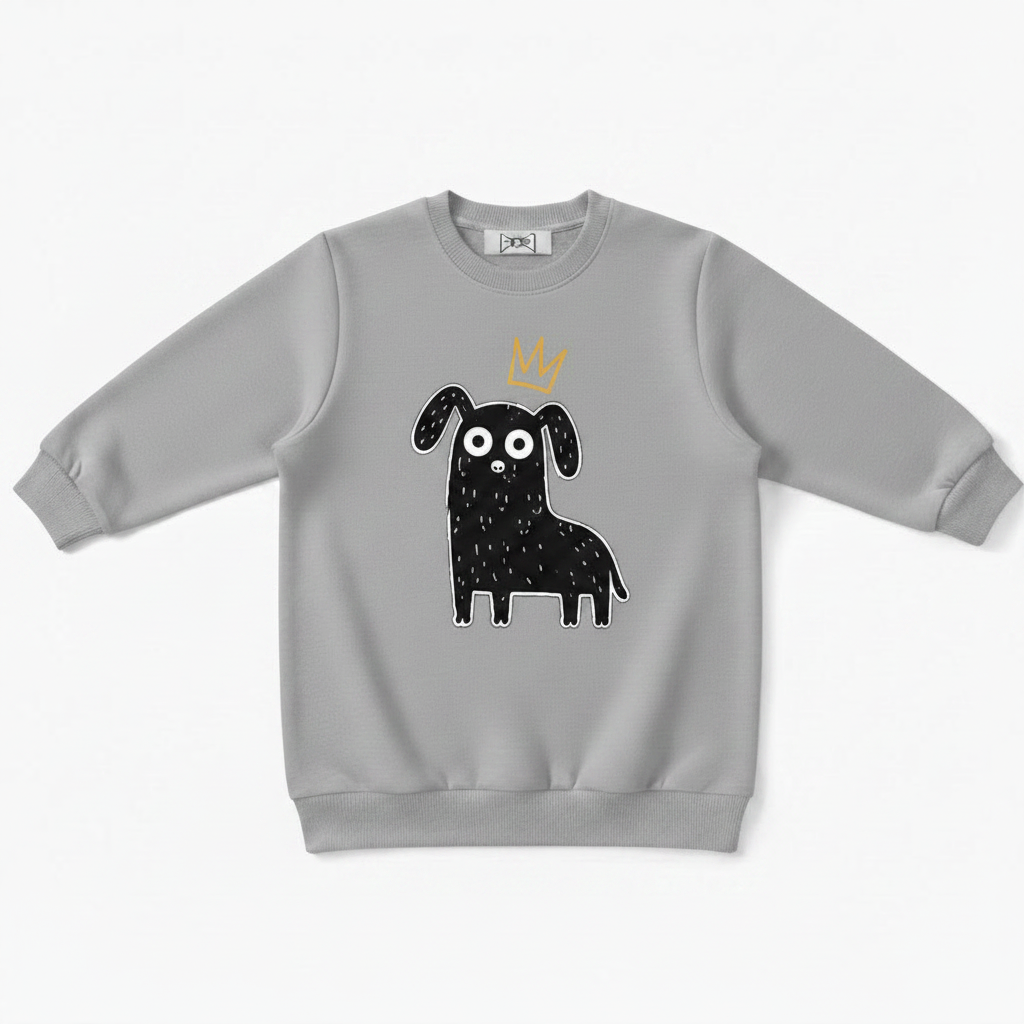 King Dog Crown Doodle Art Crewneck C1123