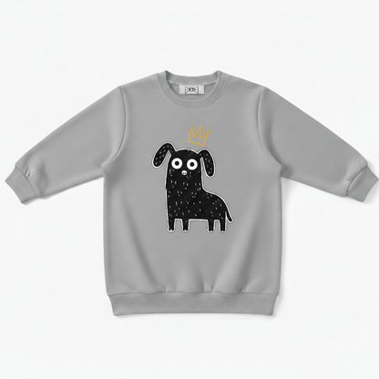 King Dog Crown Doodle Art Crewneck C1123