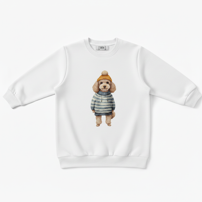 Cozy Poodle Yellow Hat Stripe Sweater Crewneck C1088