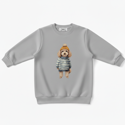 Cozy Poodle Yellow Hat Stripe Sweater Crewneck C1088