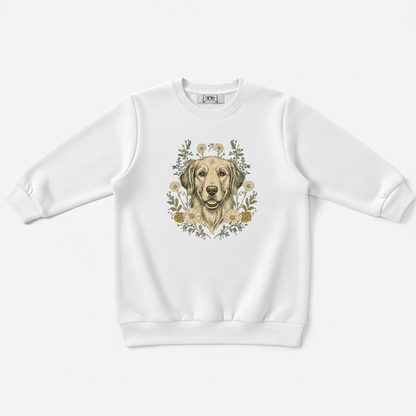 Golden Retriever Floral Daisy Graphic Crewneck C1090