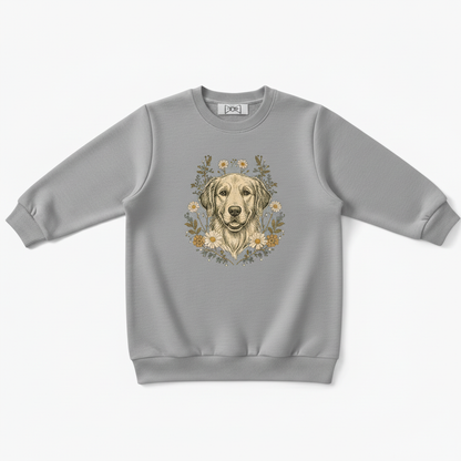 Golden Retriever Floral Daisy Graphic Crewneck C1090