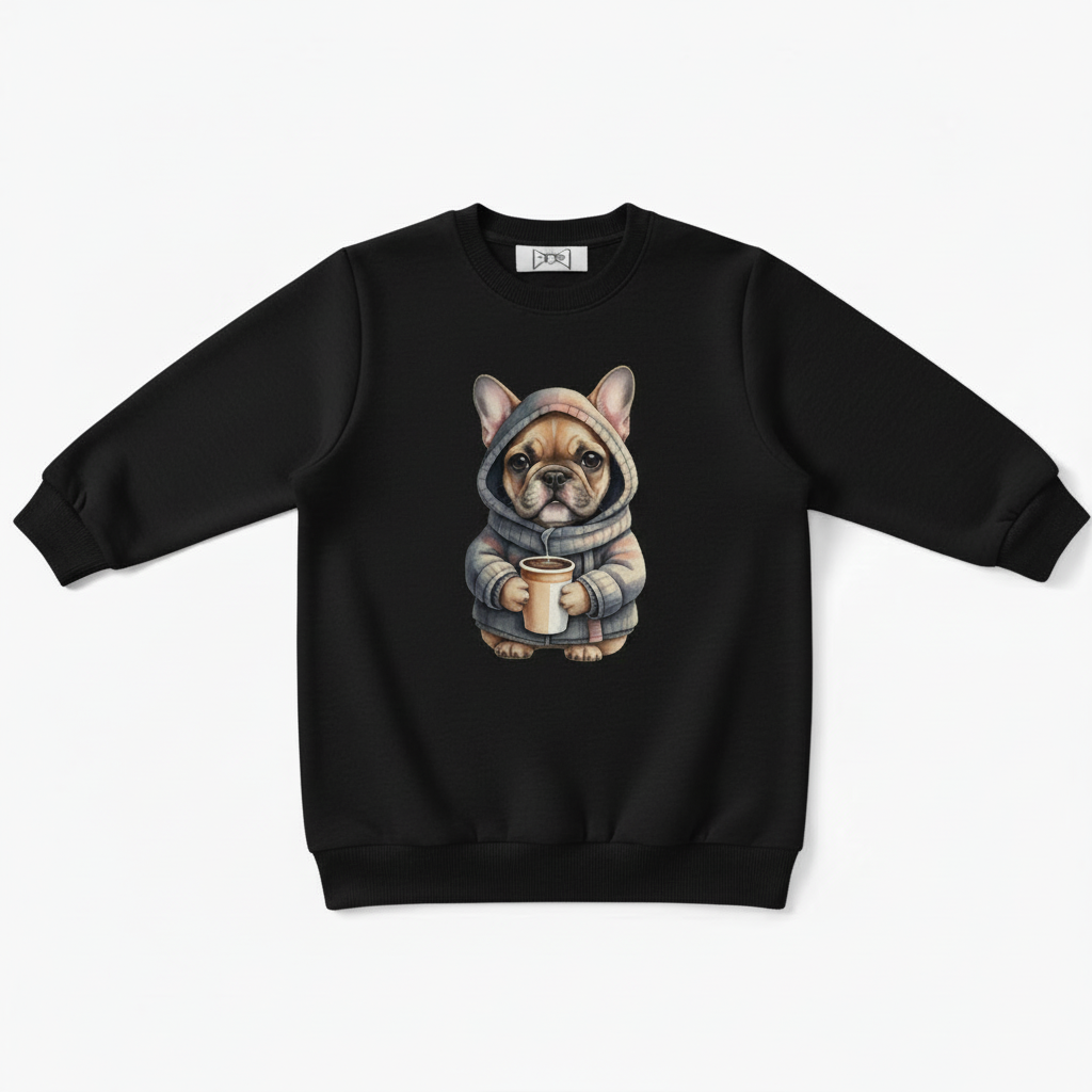 Cozy Frenchie Coffee Lover Dog Gift Crewneck C1091