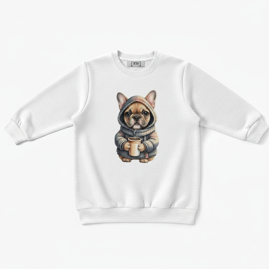 Cozy Frenchie Coffee Lover Dog Gift Crewneck C1091