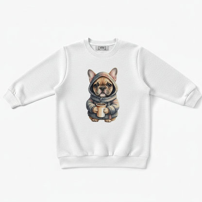 Cozy Frenchie Coffee Lover Dog Gift Crewneck C1091