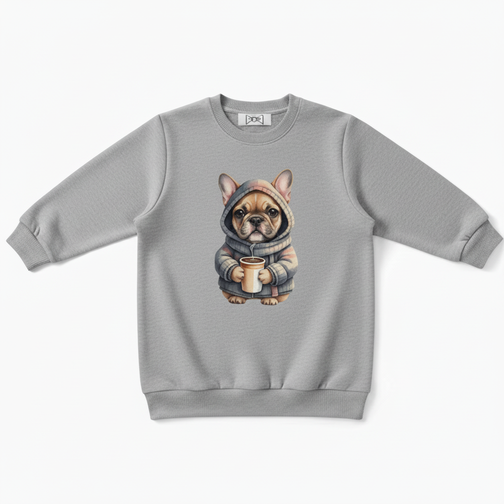 Cozy Frenchie Coffee Lover Dog Gift Crewneck C1091