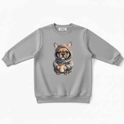 Cozy Frenchie Coffee Lover Dog Gift Crewneck C1091