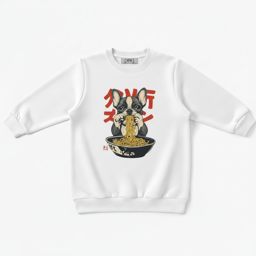 Frenchie Ramen Japanese Art Graphic Crewneck C1092