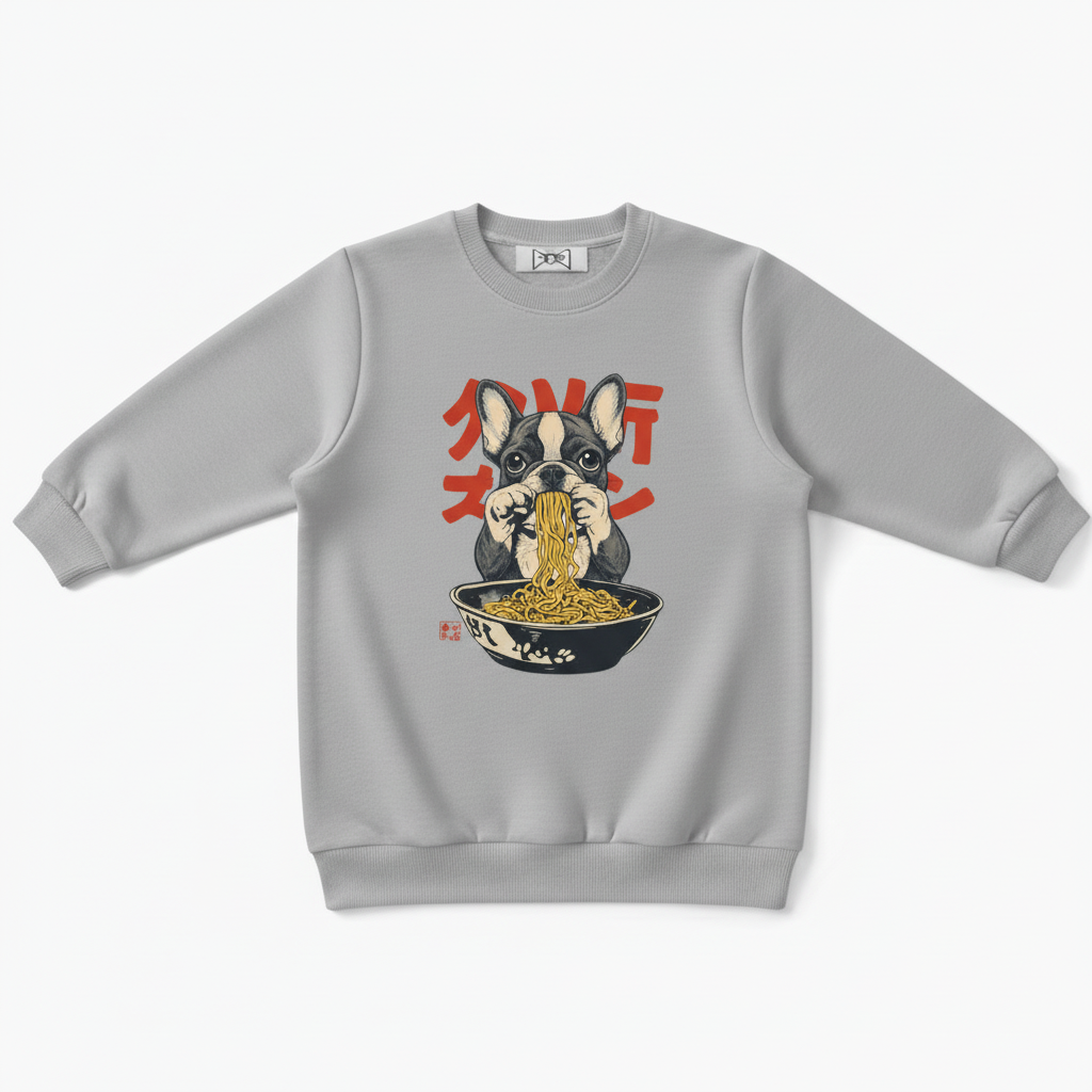 Frenchie Ramen Japanese Art Graphic Crewneck C1092