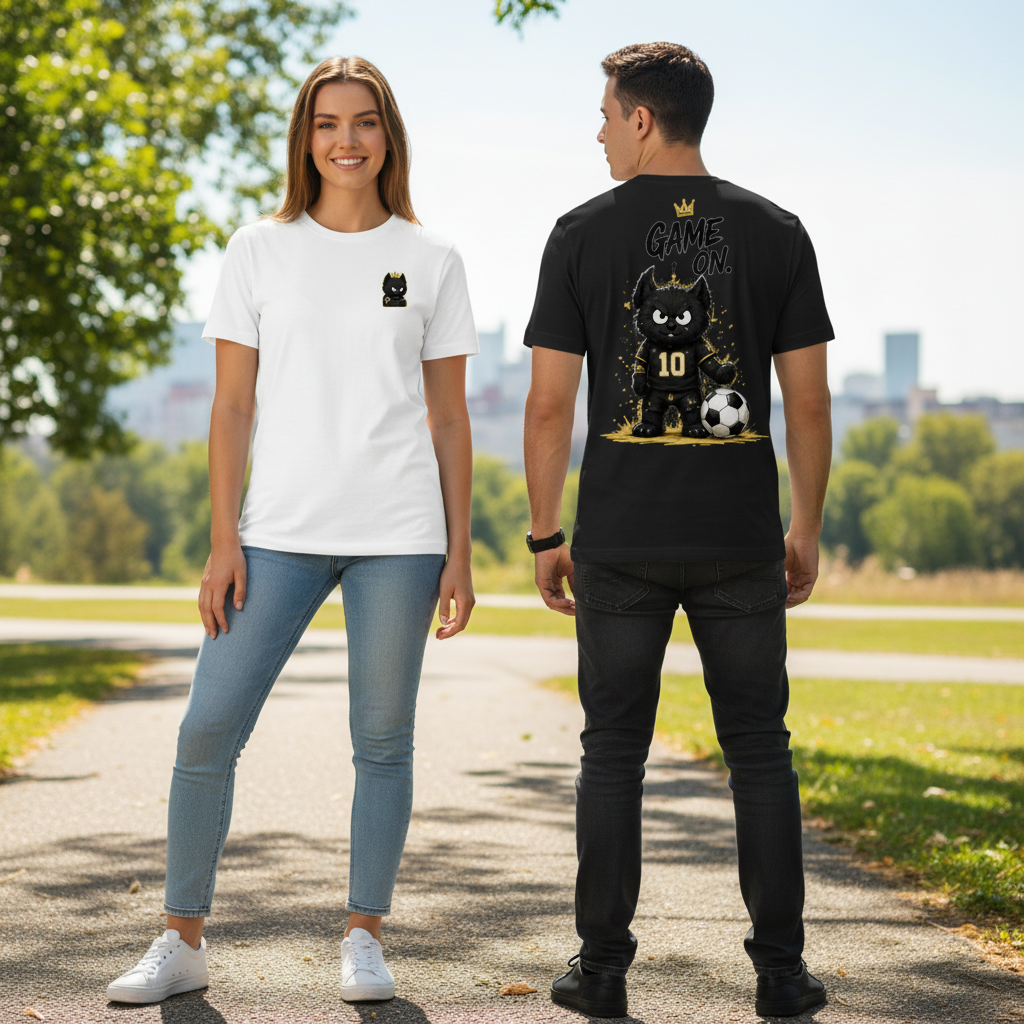 Game On King Cat Soccer Graphic Tee