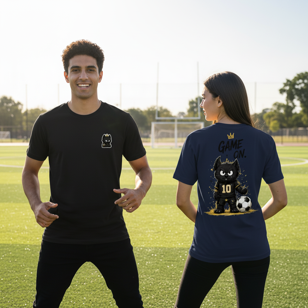 Game On King Cat Soccer Graphic Tee