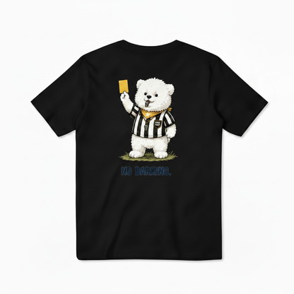 No Barking Fluffy Dog Soccer Referee Graphic Tee