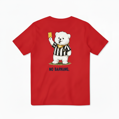 No Barking Fluffy Dog Soccer Referee Graphic Tee