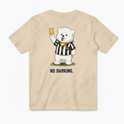No Barking Fluffy Dog Soccer Referee Graphic Tee