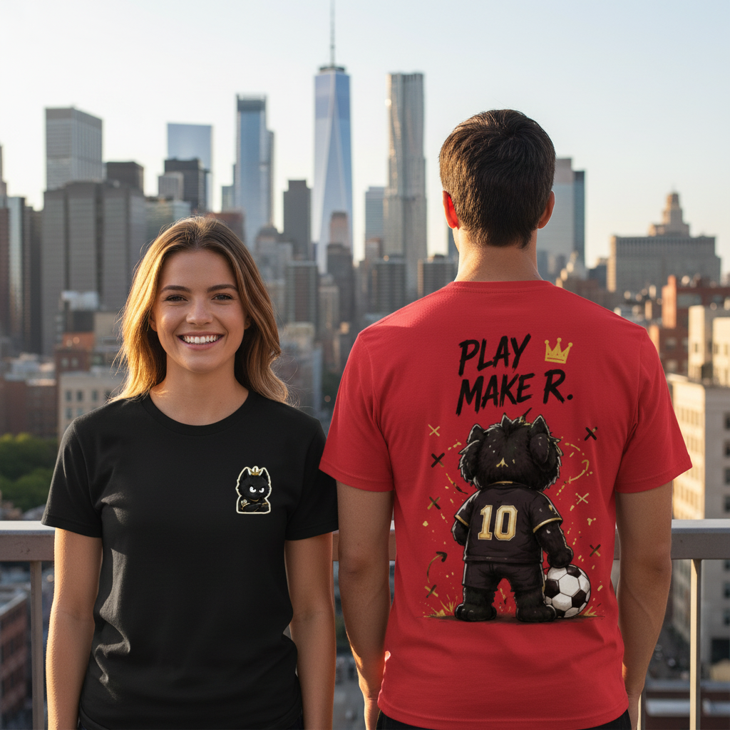 Playmaker King Cat Soccer Graphic Tee