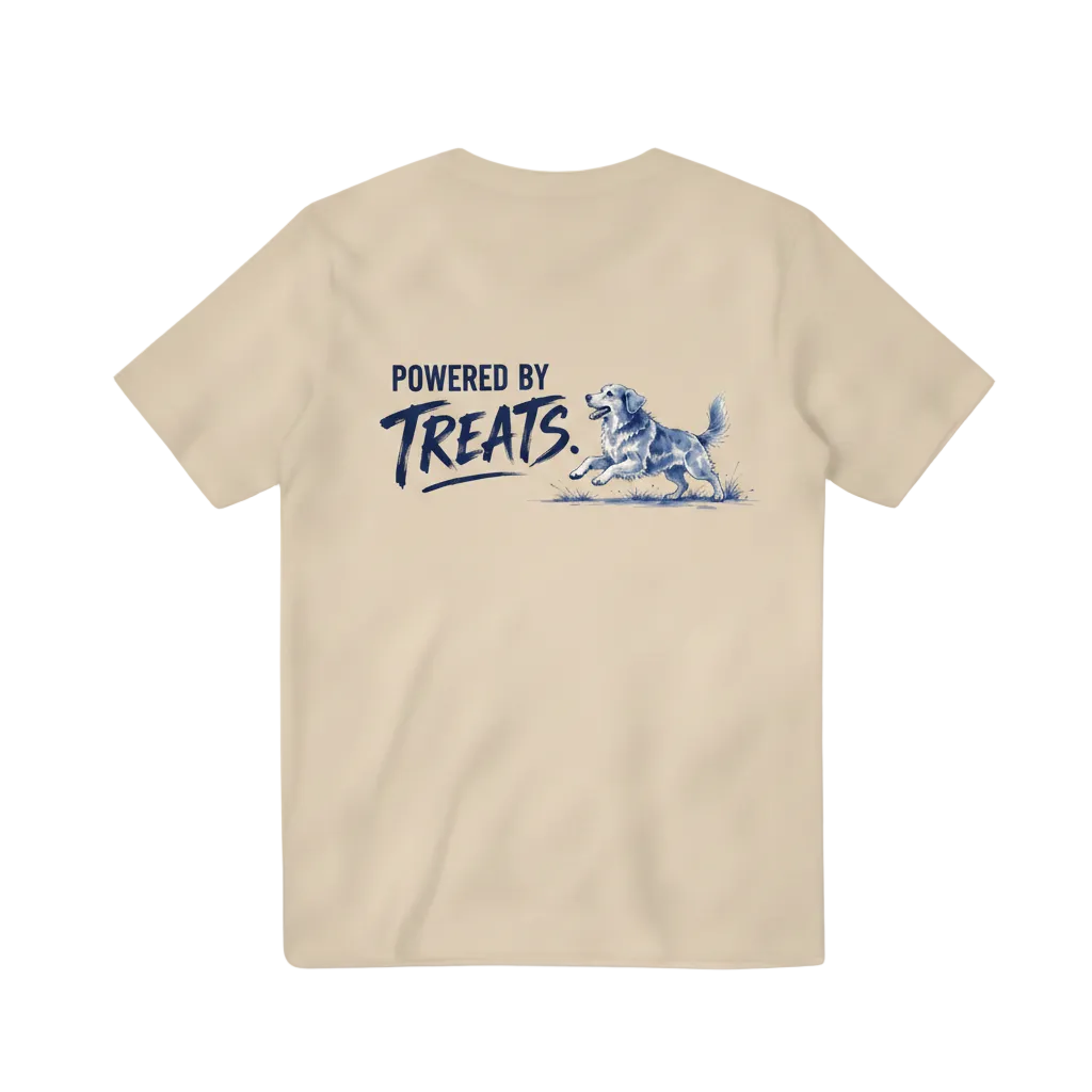 Powered by Treats Funny Dog Graphic Tee