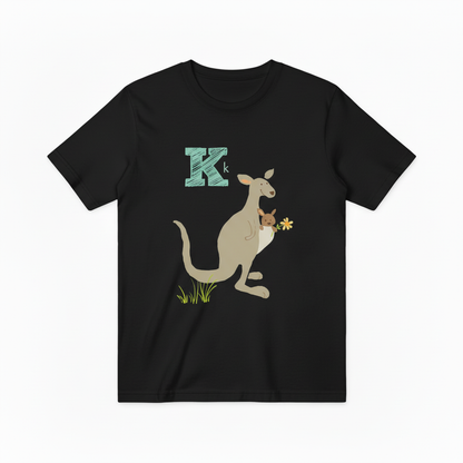 Cute Kangaroo Family Letter K Animal Lover Gift Idea T-Shirt T6007