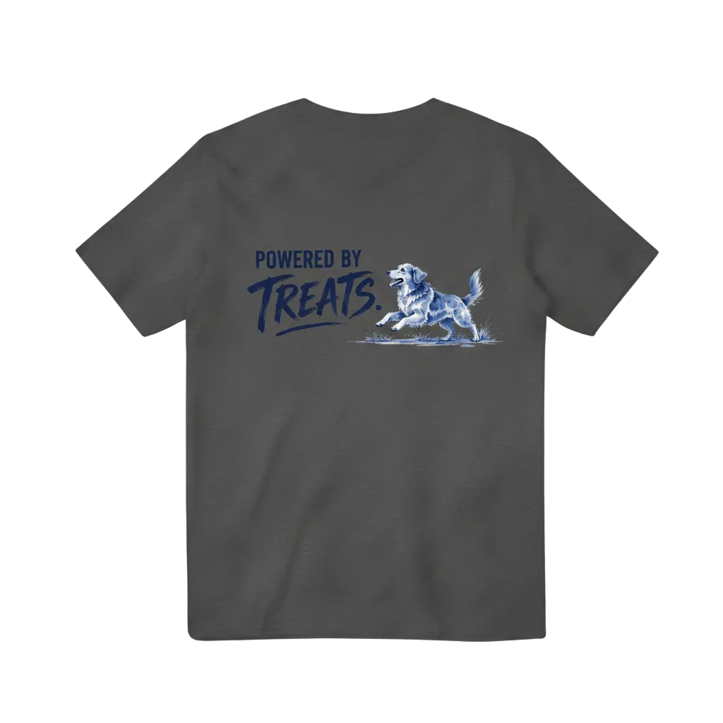 Powered by Treats Funny Dog Graphic Tee