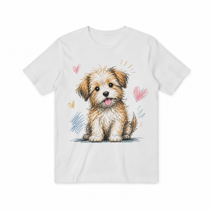 Cute Puppy Crayon Graphic Tee T7109