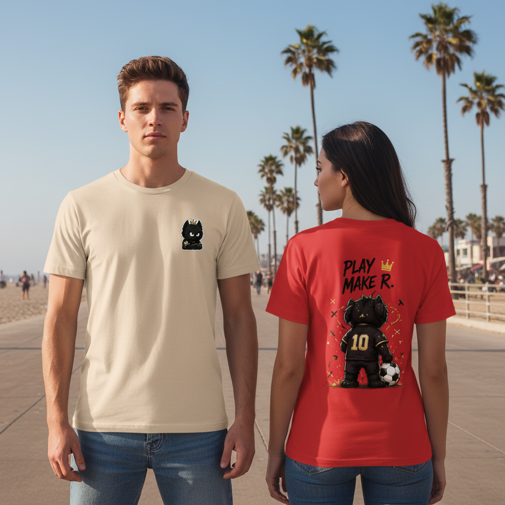 Playmaker King Cat Soccer Graphic Tee
