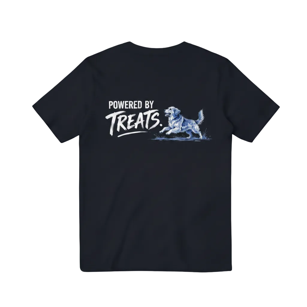 Powered by Treats Funny Dog Graphic Tee
