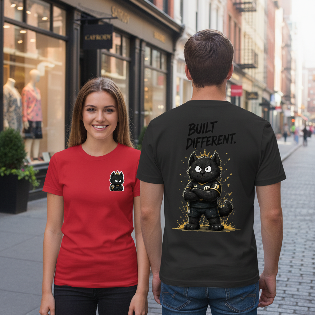 Built Different King Cat Soccer Graphic Tee