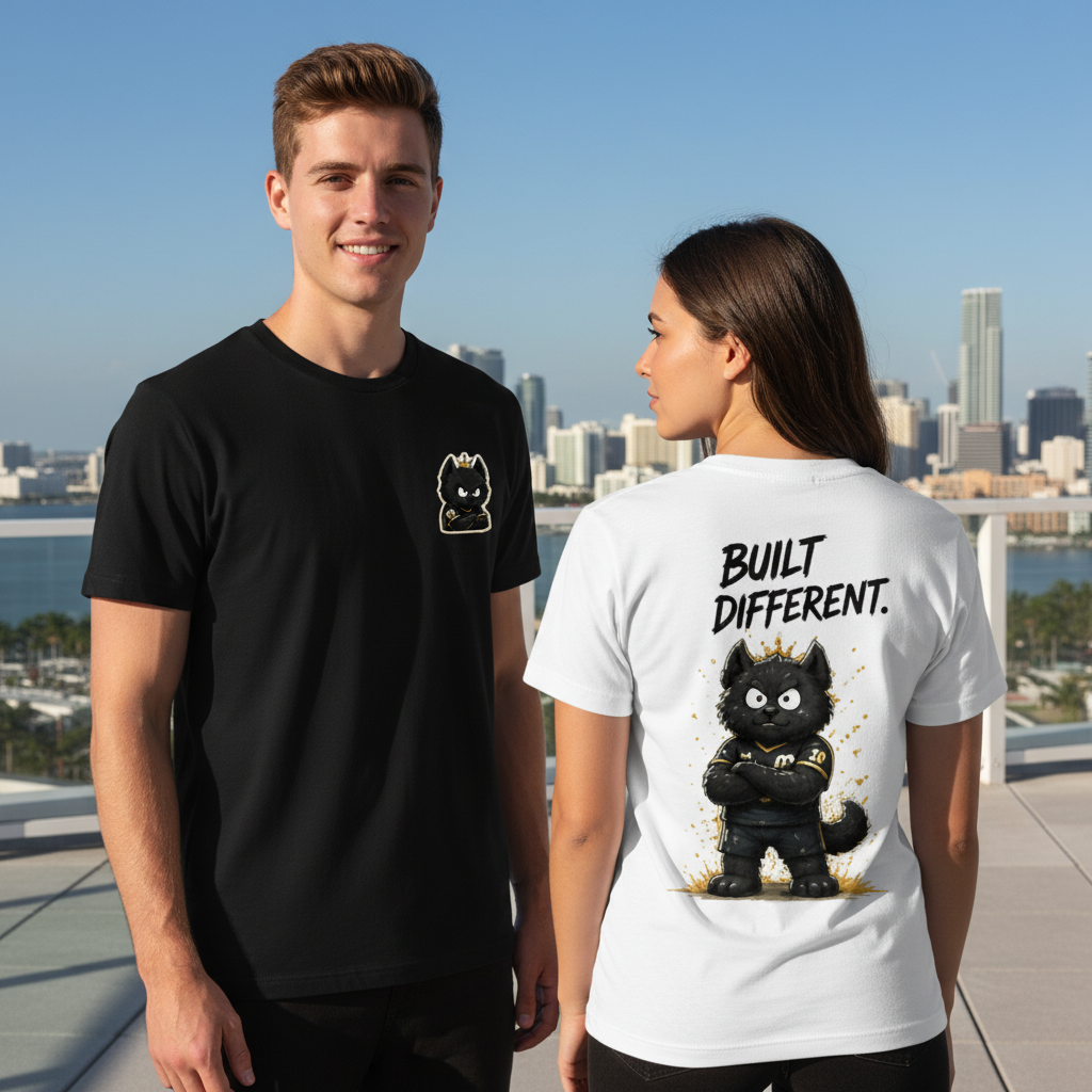 Built Different King Cat Soccer Graphic Tee