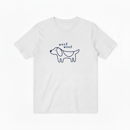 Woof Woof Minimalist Dog Graphic Tee T7088