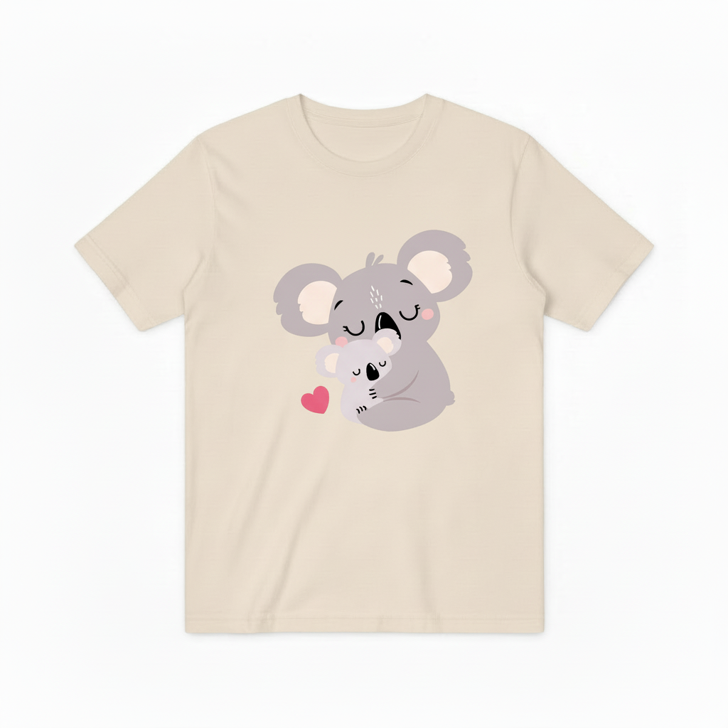 Sweet Koala Family T-Shirt with Heart Design T6000