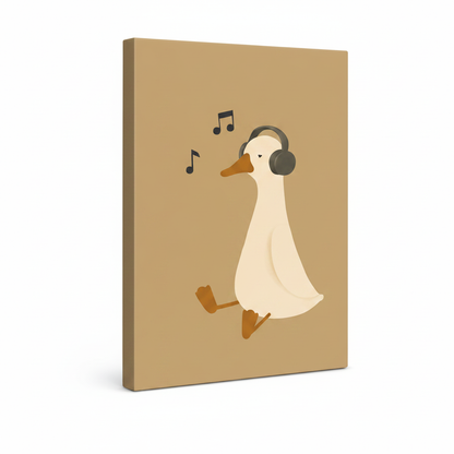 Cute Duck Wall Art Minimalist Music Print