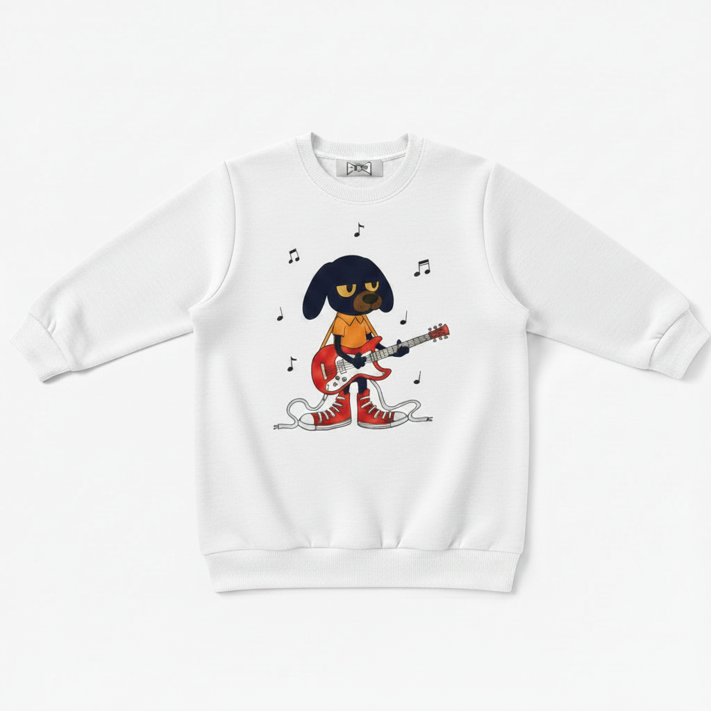 Rock Dog Guitar Street Style Crewneck C1135