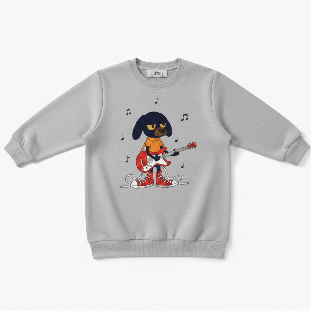 Rock Dog Guitar Street Style Crewneck C1135