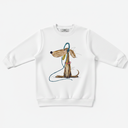 Greyhound Headphones Chalk Sketch Art Crewneck C1138